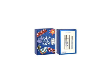 212 CAROLINA HERRERA 2 PCS. GIFT SET: 3.4 FL.OZ. EDT SPRAY AND 10 ML EDT SPRAY FOR MEN. Hot on Sale