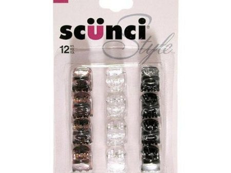 SCUNCI - Style Micro Jaw Hair Clips Assorted Colors - 12 Pack on Sale