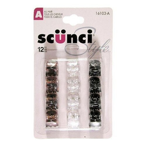 SCUNCI - Style Micro Jaw Hair Clips Assorted Colors - 12 Pack on Sale